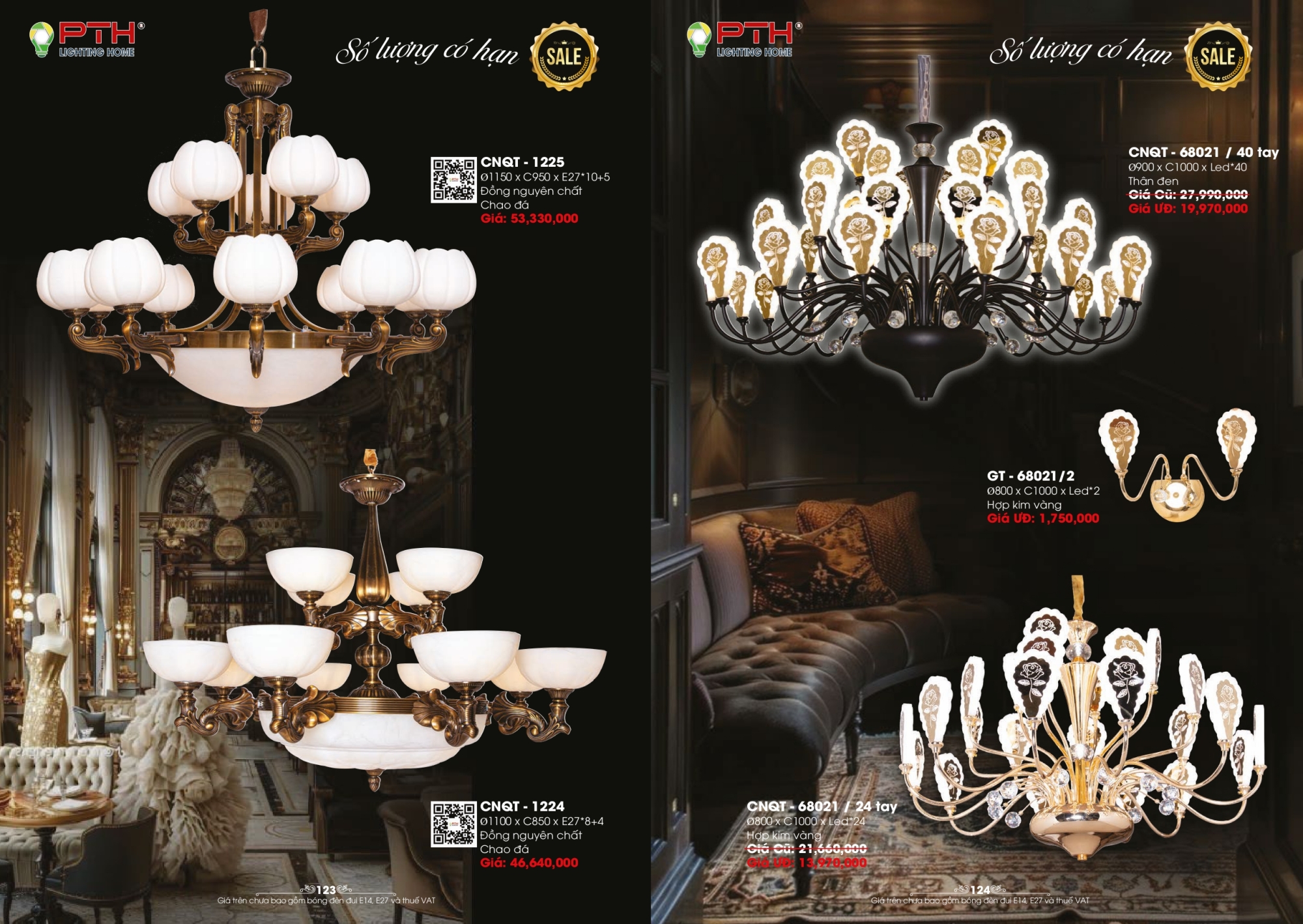 Bảng giá đèn trang trí PTH Lighting Home 2026